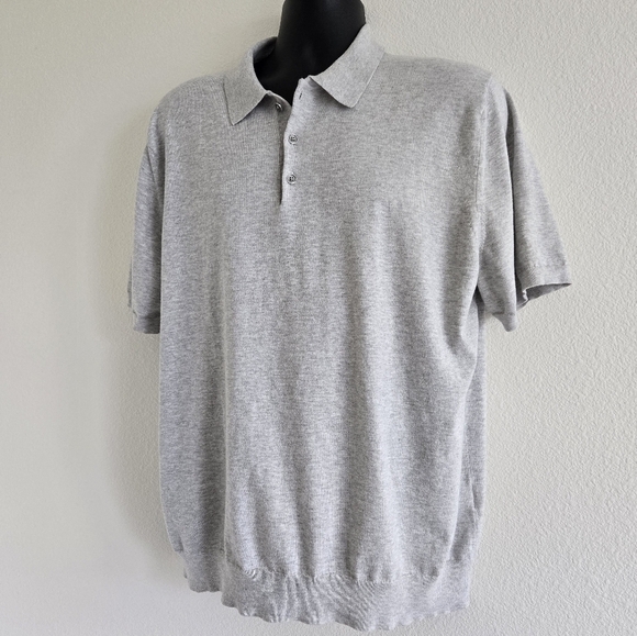 REISS Short Sleeve Popover Polo Shirt Casual Golf size XXL in Gray Color - Picture 2 of 15